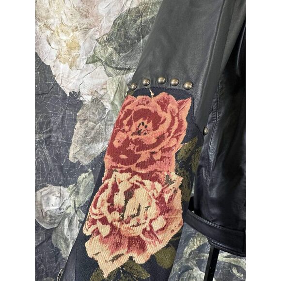 New Free People Rebel Rose Moto Jacket Size Medium - Picture 12 of 13